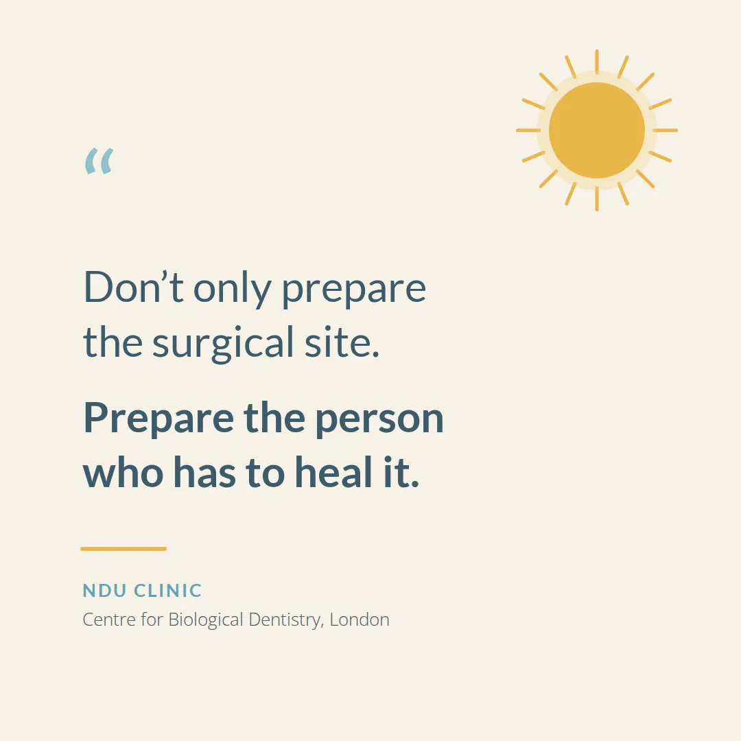 Quote card: Don't only prepare the surgical site. Prepare the person who has to heal it.